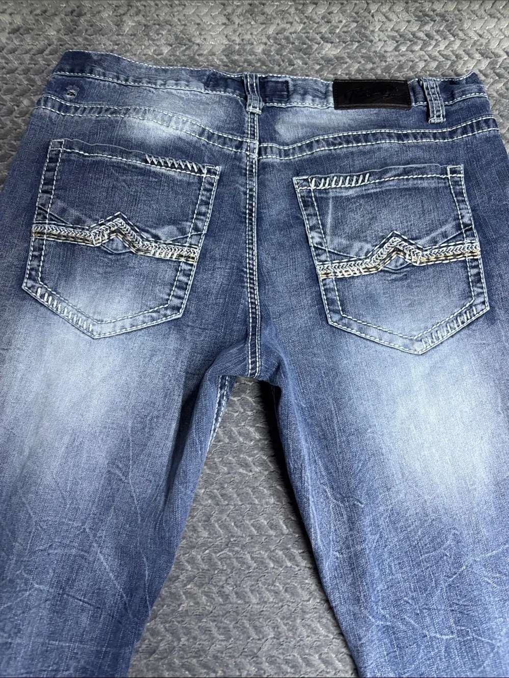 True Luck Straight-Leg Washed Blue Men's Jeans 36x30